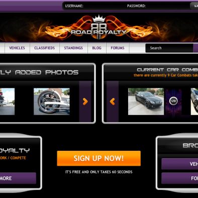 Road Royalty Landing Page