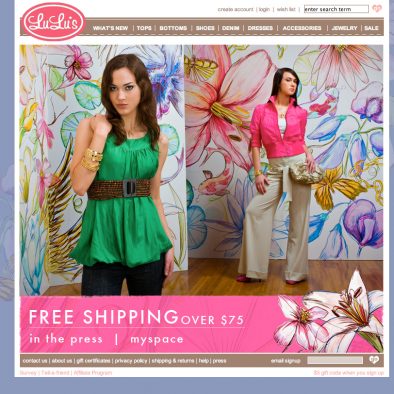 LuLus Home Page Design