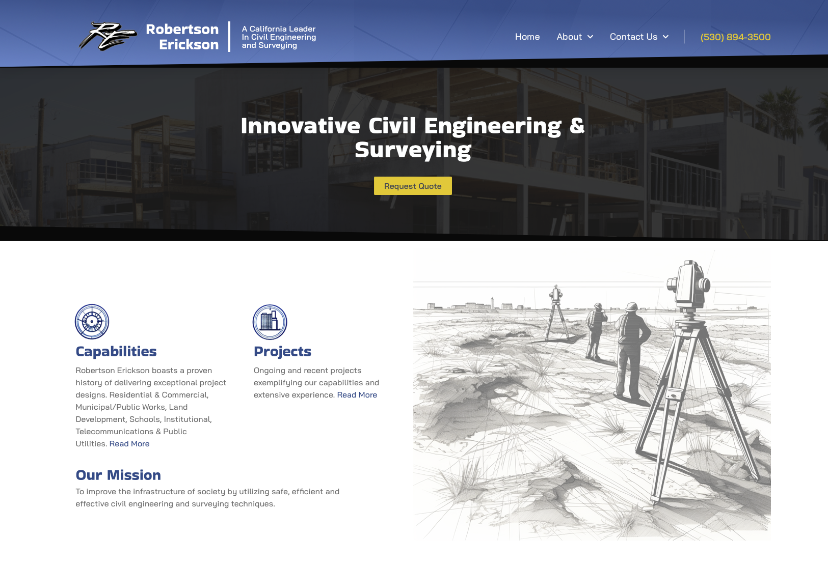 Robertson Erickson Surveying Chico Elementor wordpress website design